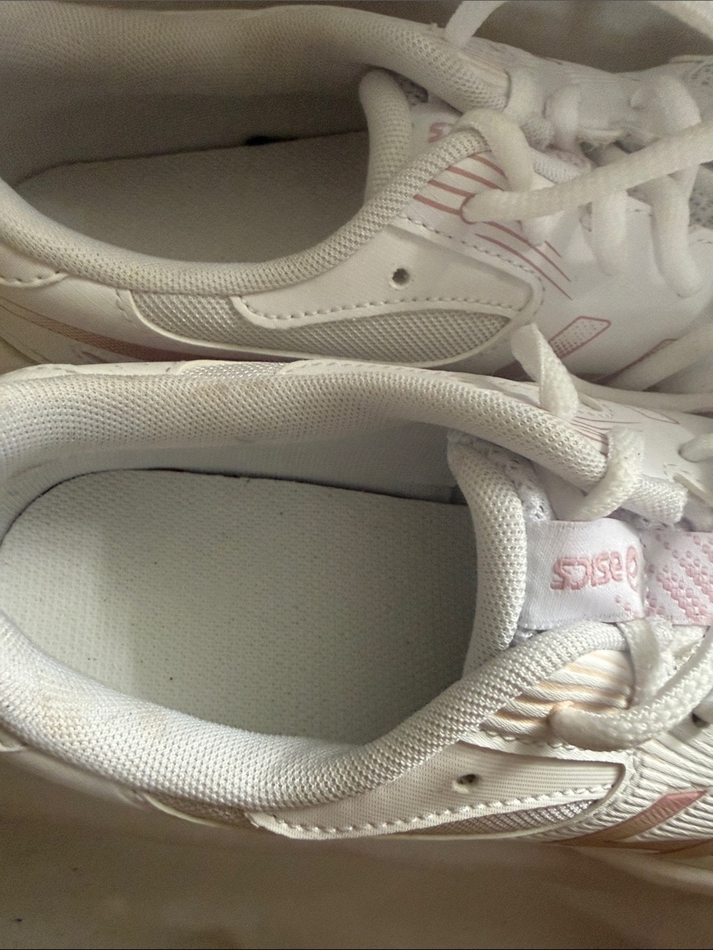 Asics Gel-Rocket 12 White and Light Pink Women's Athletic Sneakers - Picture 3 of 9